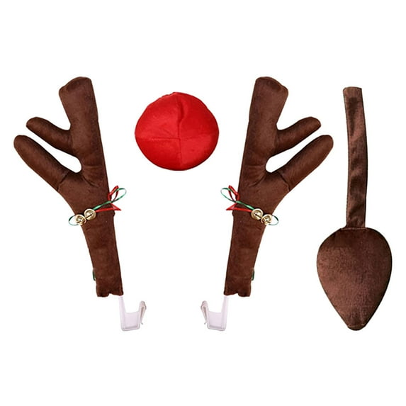 HEATSHAKING Car Decorative Deer Antlers Assorted Color 45x12in Deer Horn 1 Set Xmas Auto Ornaments