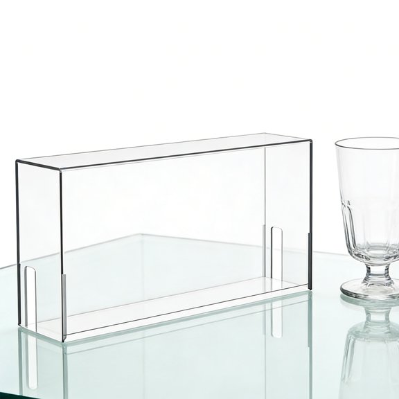 HEATSHAKING Clear Acrylic Game Machine Storage Box with Wire Slots for Easy Access
