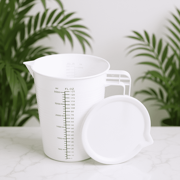 HEATSHAKING Clear Plastic Measuring Container for Liquids with Easy Pour Spout and Scale Markings
