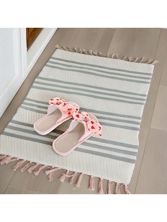 Comfortable Multi Color Linen Indoor Slippers with Bow Accent Lightweight Breathable Home Footwear