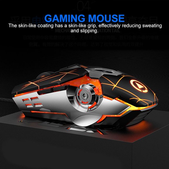 HEATSHAKING Gaming Mouse Multi ABS Skin-Like Grip for Computer Rgb Backlit