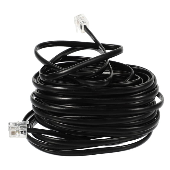 HEATSHAKING Cords For Landlines Phone Black Copper Stable Connection Phone Cord Extension 1Pack