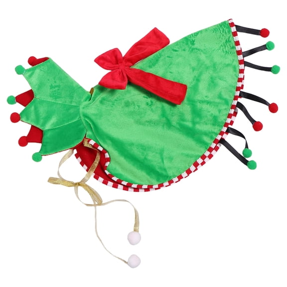 HEATSHAKING Costume with Hood Christmas Pet Plush Elf Cloak for Cats and Dogs