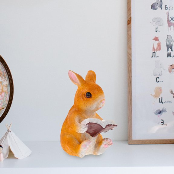 HEATSHAKING Resin Fish Tank Decor Multi-Color Rabbit Statue Enhances Aquarium Aesthetic