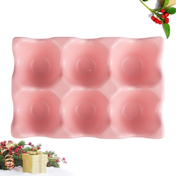 HEATSHAKING Egg Organizer For Fridge 1Set Pink Ceramic Egg Tray For Refrigerator 14.5x9.5x3.2in