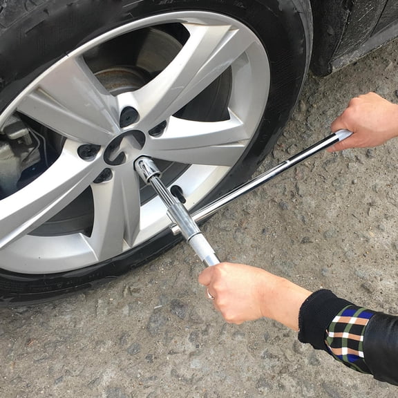 HEATSHAKING Ergonomic Steel Tire Wrench Cross Spanner for Cars Suvs Light Trucks in Plated Silver
