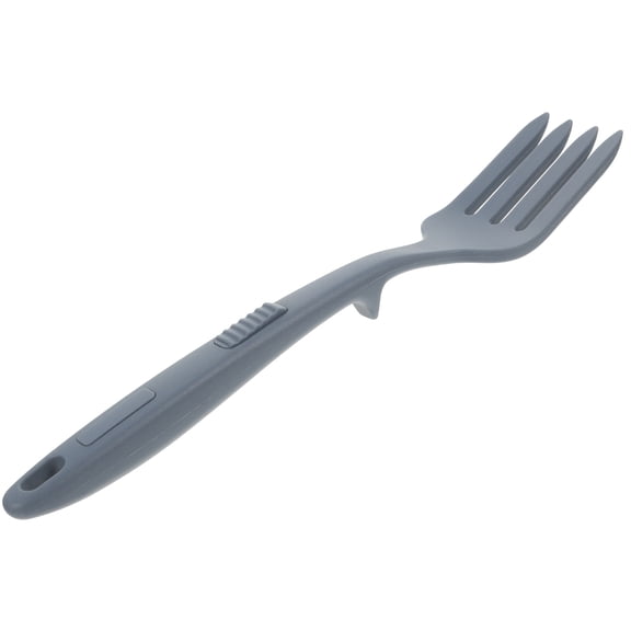 HEATSHAKING Ergonomic Silicone Food Fork Dark Blue Washable Large Pasta and Salad Server
