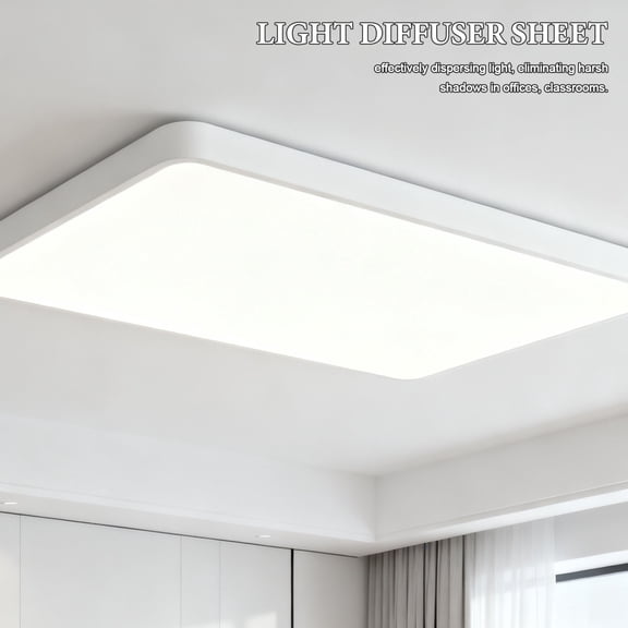 HEATSHAKING Fluorescent Light Cover White Acrylic Panel for Ceiling Light Fixture Replacement