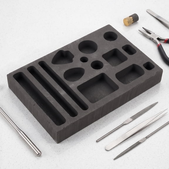 HEATSHAKING Black Graphite Round Ingot Mold, 14-Hole, High Temp for DIY Metal Casting