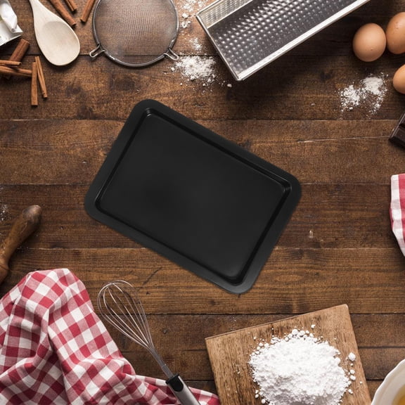 HEATSHAKING Black Steel Nonstick Small Baking Sheet Tray for Home Oven Cookie Pan