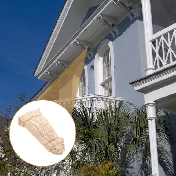 HEATSHAKING House Decor Wooden Roman Column Shape Light Brown 1Pcs