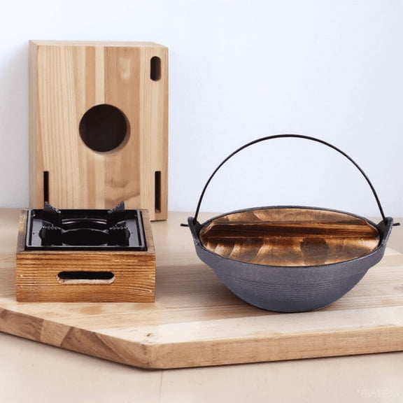 HEATSHAKING Household Cast Iron Soup Pot with Hanging Handle Suitable for Outdoor and Indoor Cooking