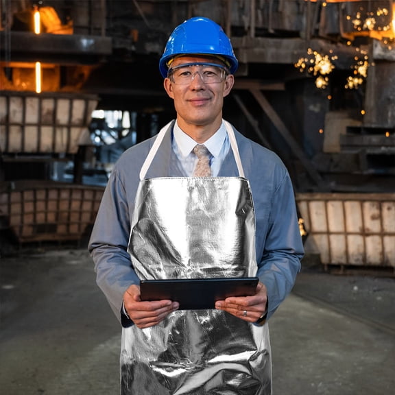 HEATSHAKING Insulated Aluminum Foil Apron Fireproof Heat Resistant for Professional Industrial Use