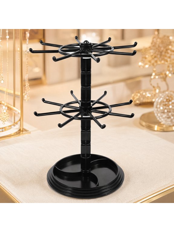 Rotating Jewelry and Keychain Display Stand with Sleek , 1 Piece Hanging Rack for Room Decoration