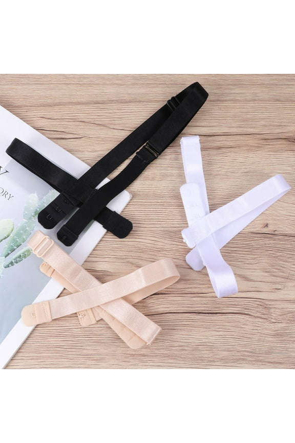 Low Back Bra Strap Extender 3Pcs Beige Polyester Cotton for Low Back Tops