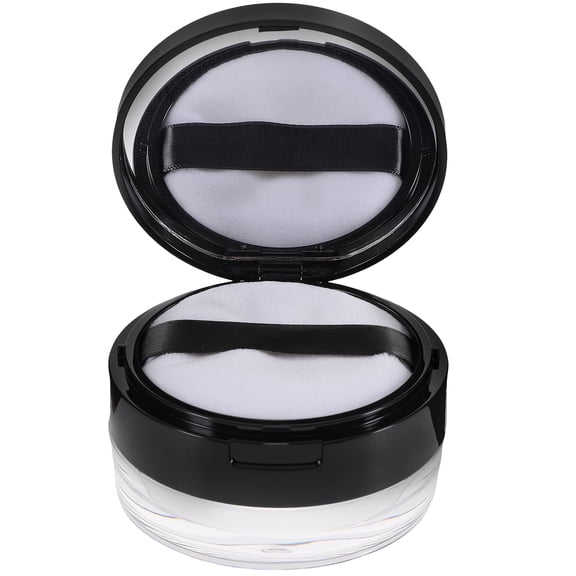 HEATSHAKING Makeup Powder Jar Black Plastic Container with Double Layer Design for Loose Powder Storage