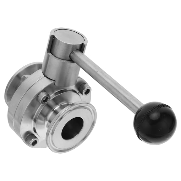 HEATSHAKING Manual Butterfly Valve with Quick Clamp Lever Handle for Dairy and Brewing Systems