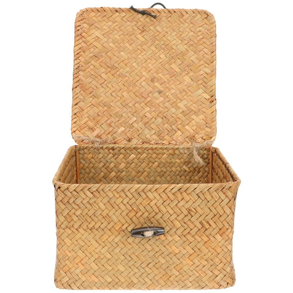 HEATSHAKING Multi Functional Organizer Box Square Storage Box Light Yellow 1Pack for Office
