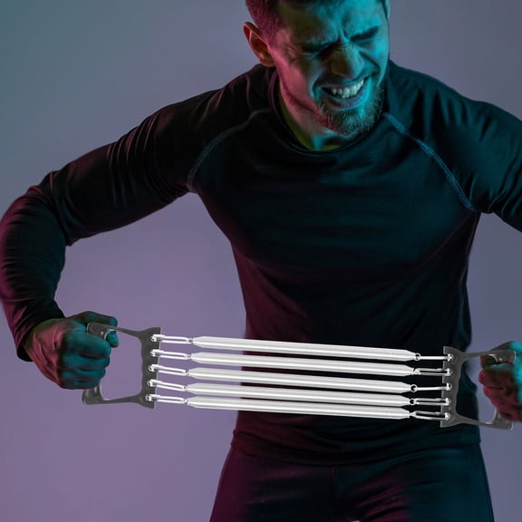 HEATSHAKING Multifunctional Chest Exerciser with Durable Spring and Secure Plastic Grip for Fitness Use