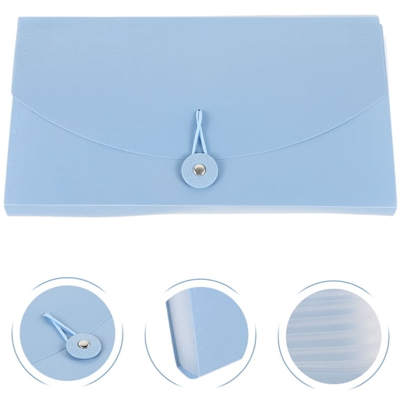 HEATSHAKING Office Blue Multi Function Expanding File Folder Portable Document Storage Bag