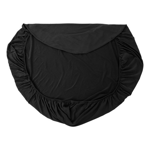 HEATSHAKING Outdoor Black Polyester Table Cover Square Fitted Tablecloth Elastic Edged Design