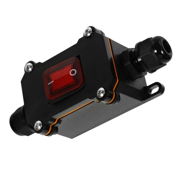 HEATSHAKING Black Waterproof Inline Cord Toggle Switch Outdoor on and Off Rocker Switch