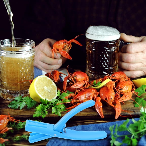 HEATSHAKING Plastic Shrimp Shell Remover in Blue with Ergonomic Grip for Efficient Seafood Peeling