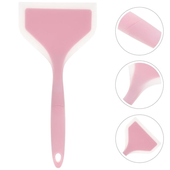 HEATSHAKING Portable Heat Resistant Silicone Spatula for Kitchen Cooking in Pink Color