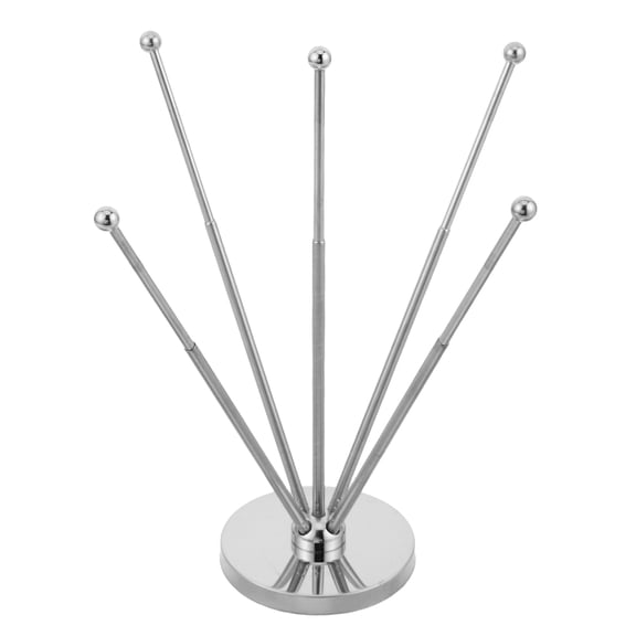 HEATSHAKING Portable Plated Silver Metal Table Flag Stand with Telescopic Pole for Events