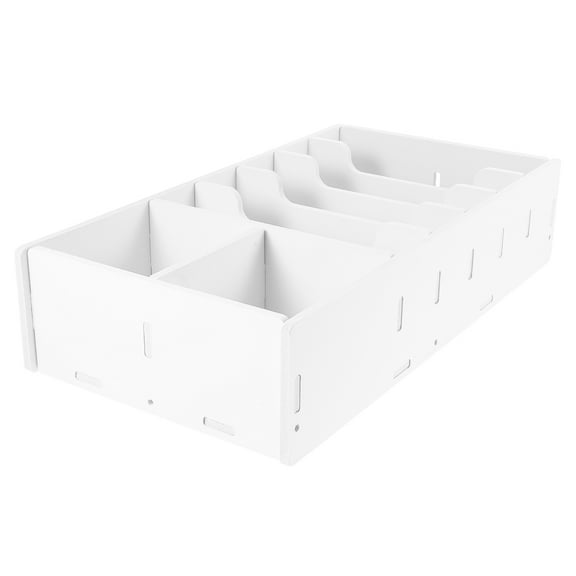 HEATSHAKING Portable White Cash Holder Box with Compartmentalized Design for Office and Cash Register Use