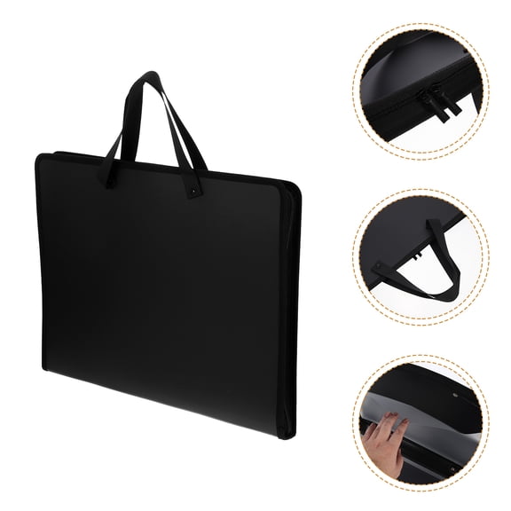 HEATSHAKING Portfolio Folder 1Pcs Black Rectangular Waterproof For School Use PP