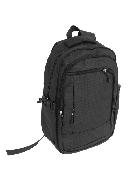 Black Polyester Laptop Backpack with Large Capacity and Water Resistance for Storage
