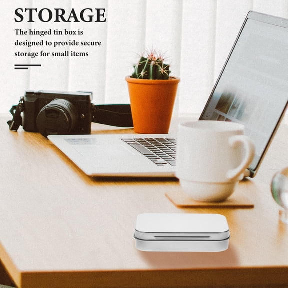 HEATSHAKING Rectangular Hinged Tins Box 1Set Silver Classic Design for General Users on Various Occasions