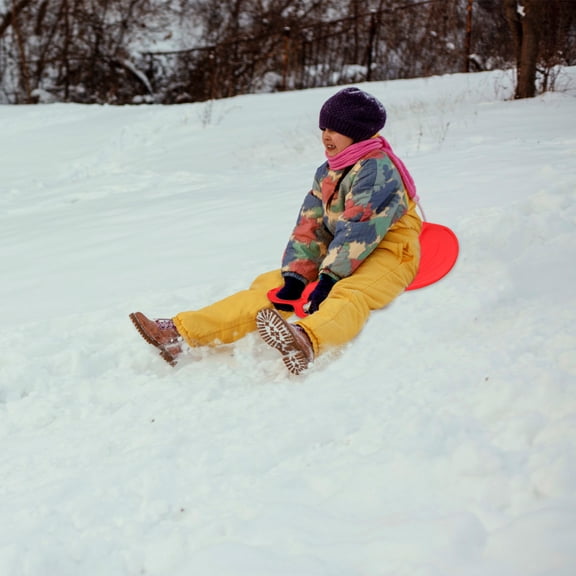 HEATSHAKING Red Skiing Board with Easy Grip Handle for Outdoor Snow Grass and Sand Use