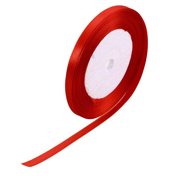 HEATSHAKING Red Silk Ribbon Roll for Floral Design Sewing and Crafting Durable Polyester Material