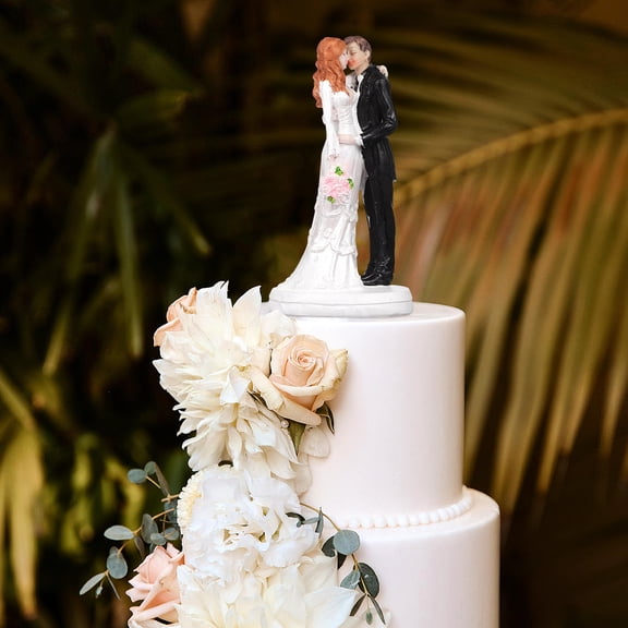 HEATSHAKING Resin Couple Crafts Wedding Bride Groom Statue Romantic Sculpture 1Set