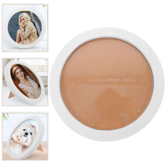 HEATSHAKING Round Modern Photo Frame 1Set 9.24X9.24in for Office Decor White Plastic