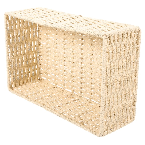HEATSHAKING Round Woven Storage Bins with Paper Rope Handles for Home Organizers, 1 Set
