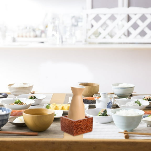 HEATSHAKING Sake Wooden Cup 3.3x3.3x2.0in For Home And Restaurant Use 1Pcs