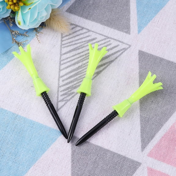 HEATSHAKING Small Golf Tees T204 3Pcs Green PP Plastic Adjustable Height for Outdoor Practice