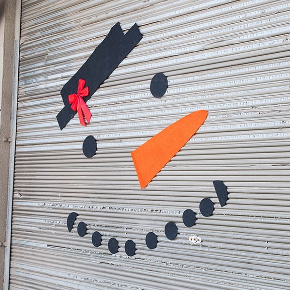 HEATSHAKING Snowman Garage Door Sticker 16Pcs Non-woven Fabric Wall and Window Decorations for Festivals and Parties