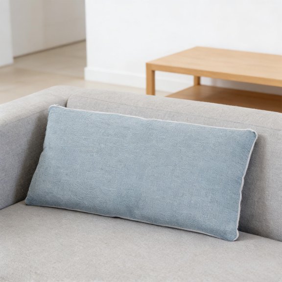 HEATSHAKING Soft Blue Linen Cushion Cover for Couch and Bedroom with Universal Style Appeal