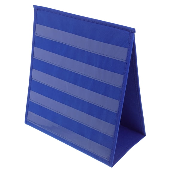 HEATSHAKING Stable Blue Pocket Chart Stand with Double Sided Pockets for Organizing Cards and Papers
