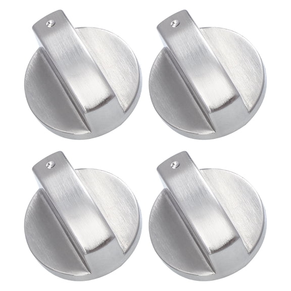 HEATSHAKING Stove Knobs 4Pcs Silver Round Zinc Alloy for Air Conditioner Knob Replacement
