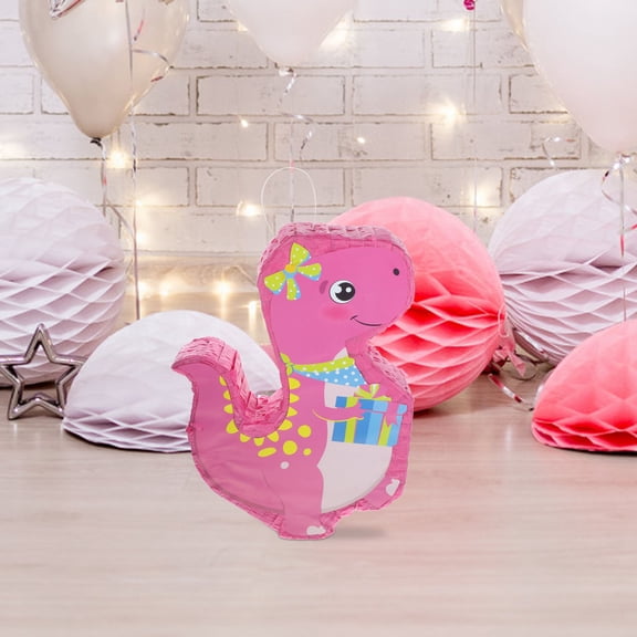 HEATSHAKING Three Dimensional Pink Dinosaur Pinata Party Decoration with Candy Holder for Birthdays