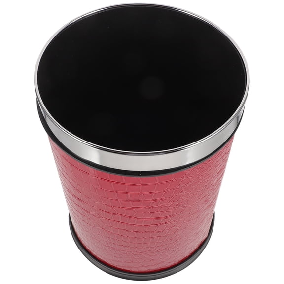 HEATSHAKING Red Garbage Can for Office and Bathroom with Large Opening and Sturdy Structure