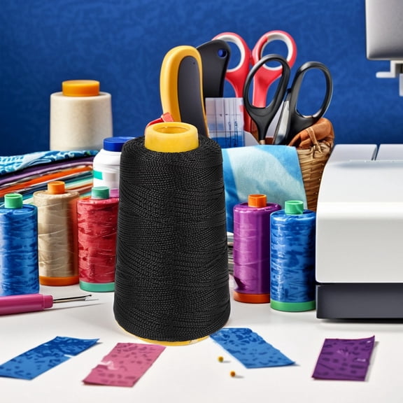 HEATSHAKING Versatile Black Nylon Thread for Sewing Repair Craft Furniture and DIY Use