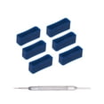 thumbnail image 1 of HEATSHAKING Watch Band Strap Retainers 6Pcs Dark Blue Silicone for Daily Use 0.9x0.2x0.2in, 1 of 8