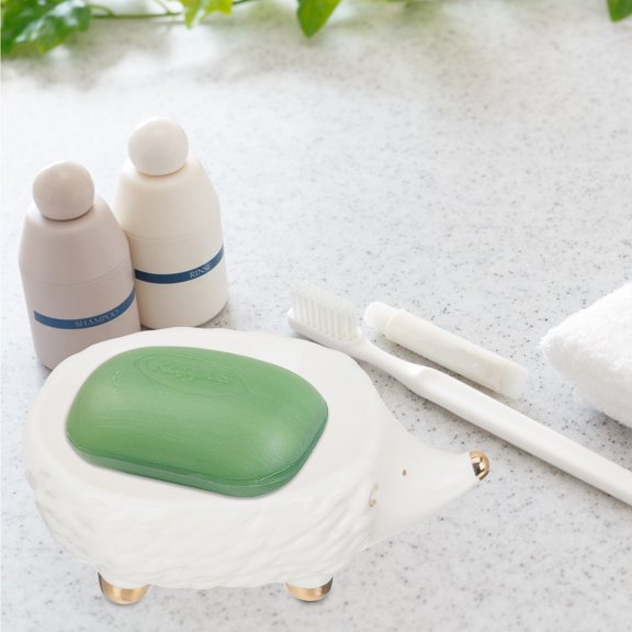HEATSHAKING Ceramic Hedgehog Shaped Soap Box Practical and Decorative for Home
