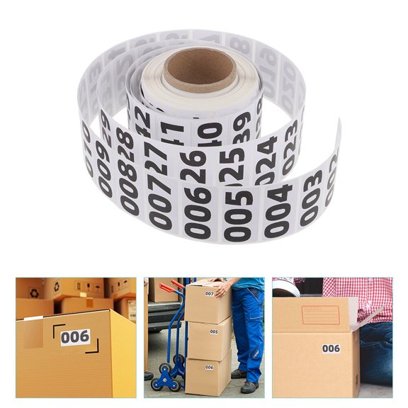 HEATSHAKING White Number Inventory Labels Stickers, Easy to Apply for Office Organization and Asset Management